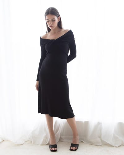 Soon Maternity Twist Off shoulder Dress