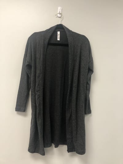 Latched Mama Outlet 5964 - Latched Mama Ribbed Plush Nursing Cardigan - Charcoal - Extra Extra Small