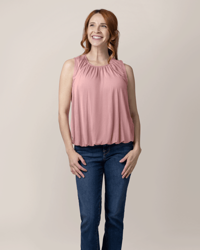 Kindred Bravely Piper Bubble Hem Nursing Tank | Light Mauve