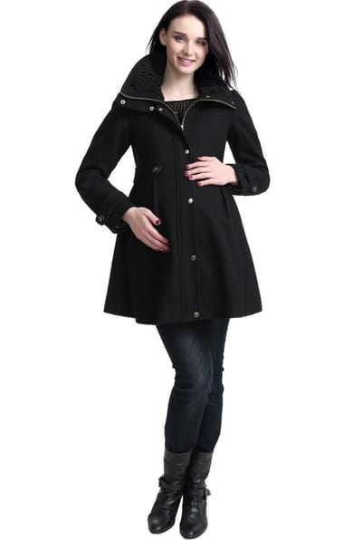 Kimi + Kai Kimi + Kai Maternity "Olivia" Wool Blend Parka Coat