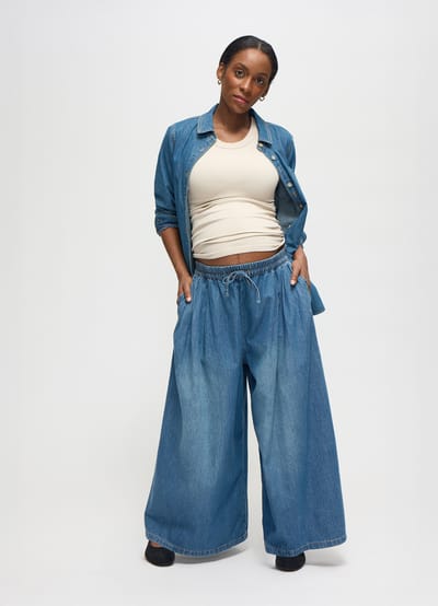 Ingrid+Isabel The Easy Wide Leg Denim Maternity Pant