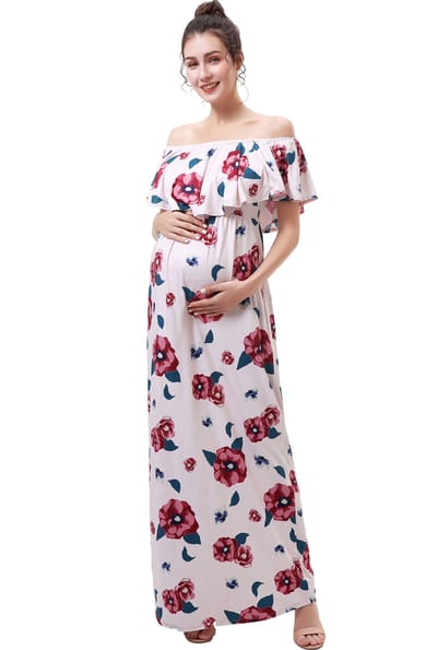 Kimi + Kai Kimi + Kai Maternity "Lydia" Nursing Floral Print Maxi Dress