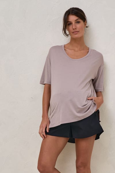 Bae the Label The Weekend Scoop Tee - Taupe*