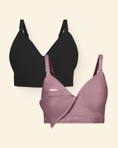Kindred Bravely Sublime® Contour Pumping Bra Two-Pack | Black & Twilight