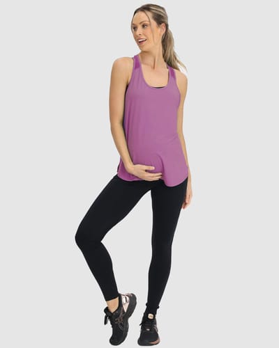 Angel Maternity Maternity Gym Tank Top in Purple