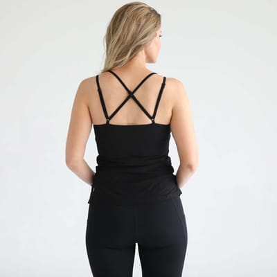 Milk & Baby Sienna Light Support Nursing Cami Bra | Ribbed Noir