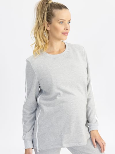 Angel Maternity Maternity Sweatshirt in Grey