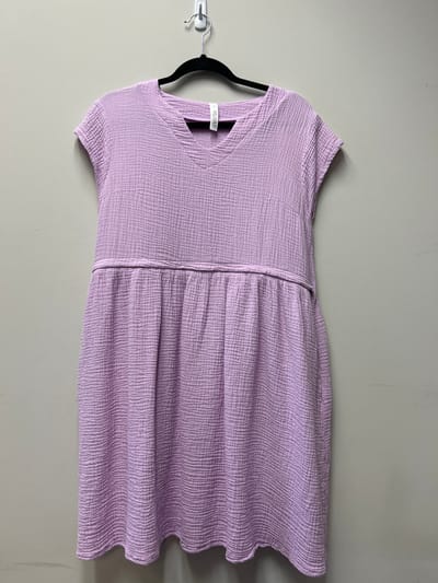 Latched Mama Outlet 7284 - Latched Mama Coastline Cotton Zip Nursing Dress- Final Sale - WISTERIA - Extra Small