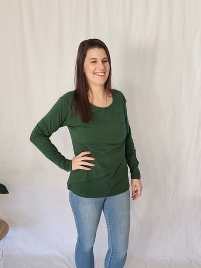 Close to the Heart Long Sleeve Layer Top - Emerald Green