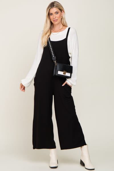Elloh Black Sleeveless Pocketed Wide Leg Jumpsuit