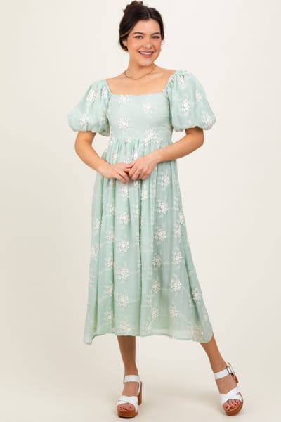 Endless Blu Mint Textured Midi Dress