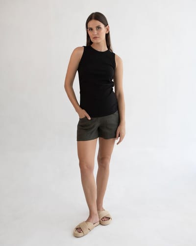 Soon Maternity Nala Overbelly Linen Shorts