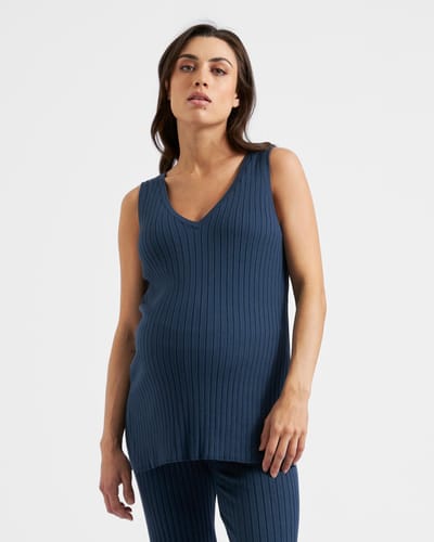 Ripe Maternity Sophie Rib Knit Nursing Top  French Navy