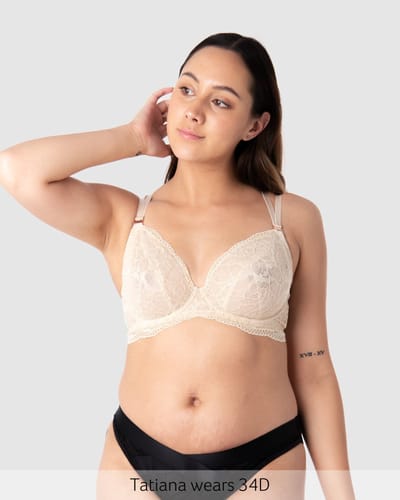 Hotmilk Lingerie Heroine Plunge Nursing Bra - Sand