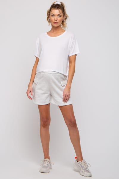 Papermoon Grey Side Pocket Maternity Drawstring Sweat Shorts