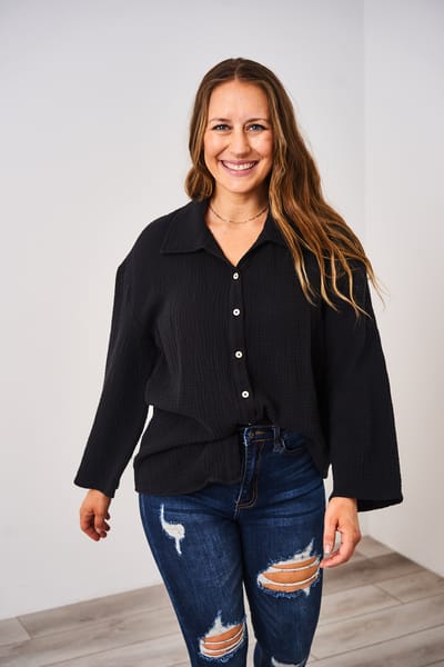 Latched Mama Latched Mama Coastline Cotton Button Up Nursing Shirt