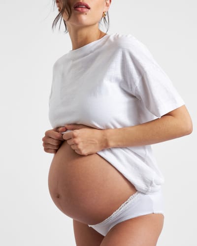 Ripe Maternity Organic Cotton Lacey Briefs White