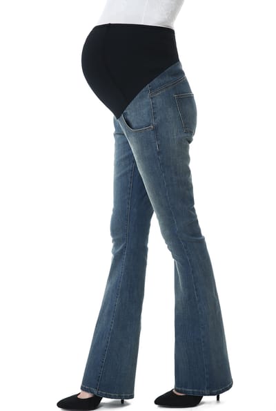 Kimi + Kai Maternity Kimi + Kai Maternity "Dixie" Flare Leg Denim Jeans