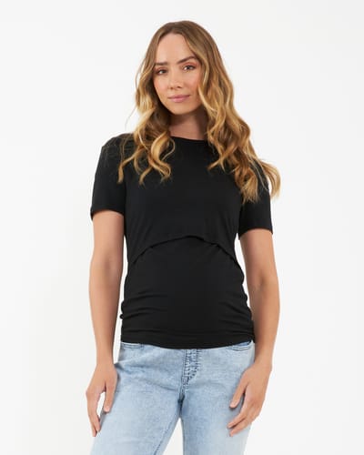 Ripe Maternity Organic Nursing Tee Black