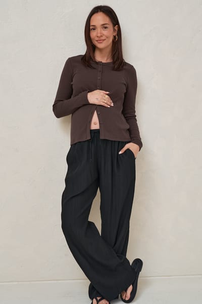 Bae the Label Storyline Long Sleeve Top - Chocolate