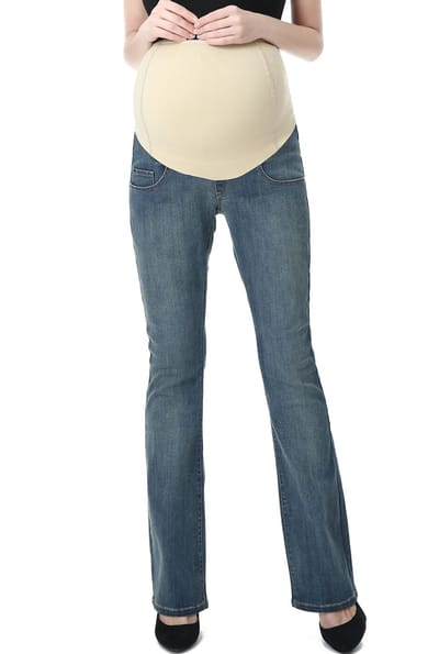 Kimi + Kai Kimi + Kai Maternity "Leni" Modern Boot Cut Denim Jeans