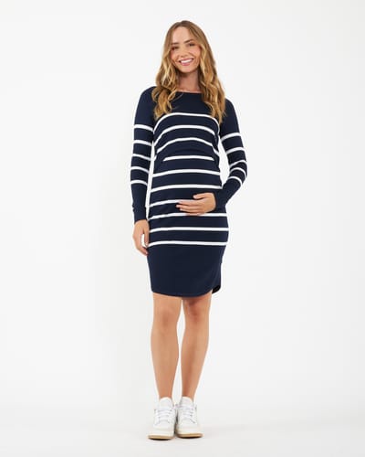 Ripe Maternity Valerie Up/Down Nursing Tunic Navy / White