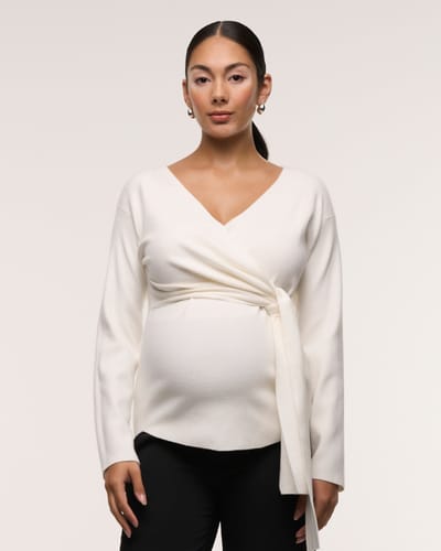Soon Maternity Cross Wrap Knit Feeding Top