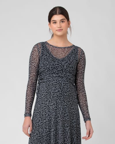 Ripe Maternity Layla Ruched Top Black / Storm