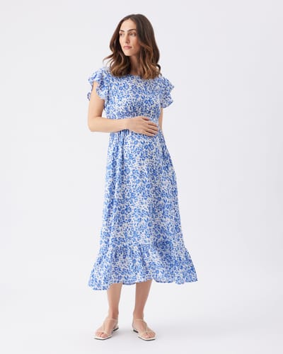 Ripe Maternity Pippa Cut Out Dress Royal / White