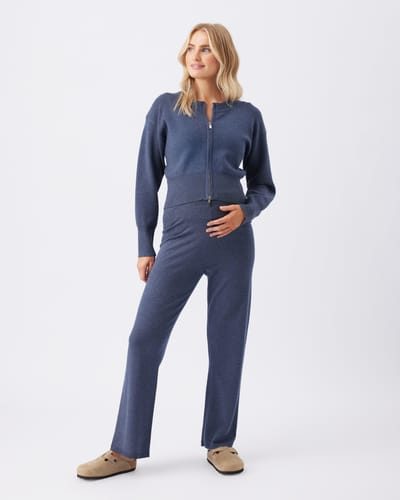 Ripe Maternity Delta Knit Pant Denim Marle
