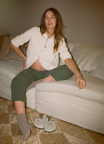 HATCH The Drapey Denim Boyfriend Shirt