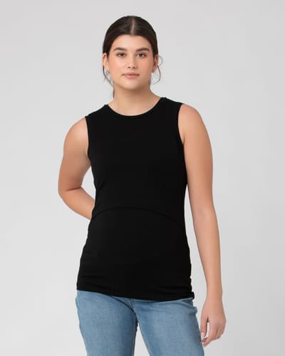 Ripe Maternity Organic Cotton Nursing Tank  Black
