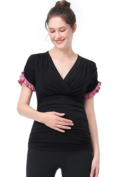 Kimi + Kai Kimi + Kai Maternity "Gloria" Nursing Color Block Top