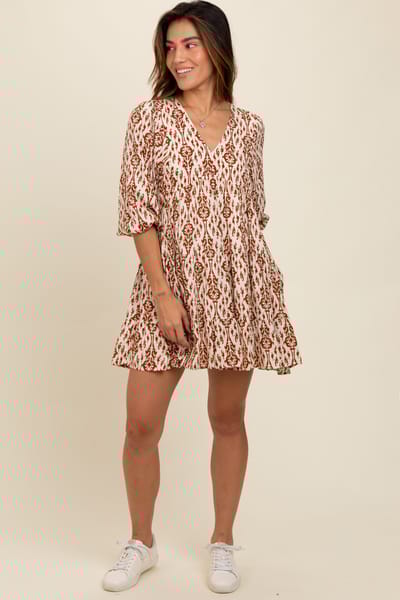 Wishlist Cream Printed Mini Dress