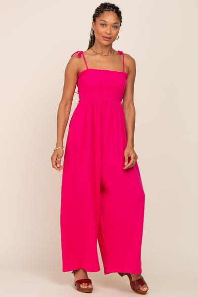 BiBi Fuchsia Sleeveless Cropped Jumpsuit