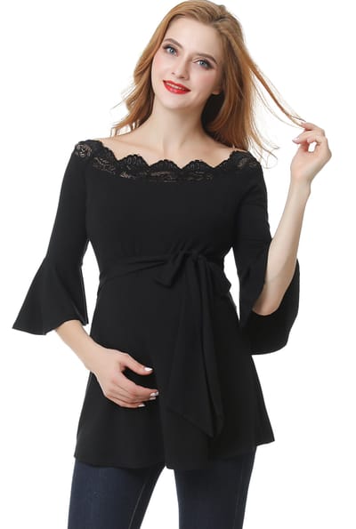 Kimi + Kai Kimi + Kai Maternity "Melisende" Off the Shoulder Top