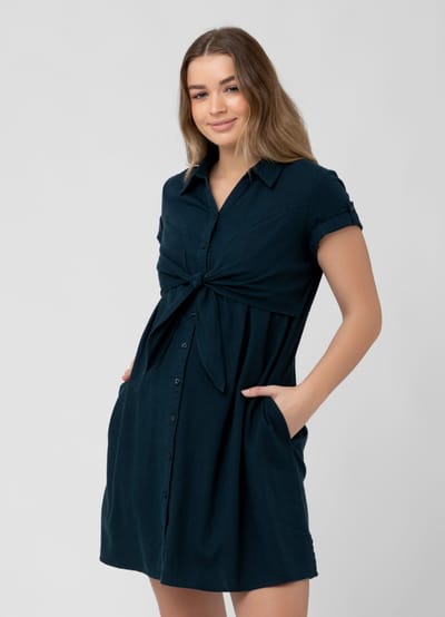 Ingrid+Isabel Ripe Maternity Colette Tie Up Linen Maternity Dress