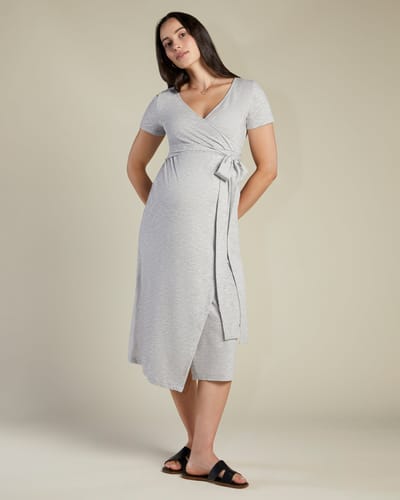 A Pea in the Pod Willow Short Sleeve Wrap Maxi Dress