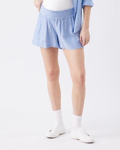 Ripe Maternity Abby Stripe Short Blue / White