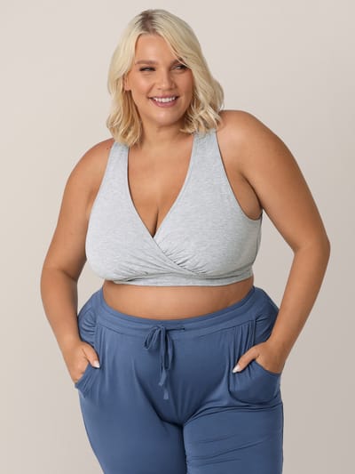 Kindred Bravely French Terry Racerback Nursing & Sleep Bra | Grey Heather