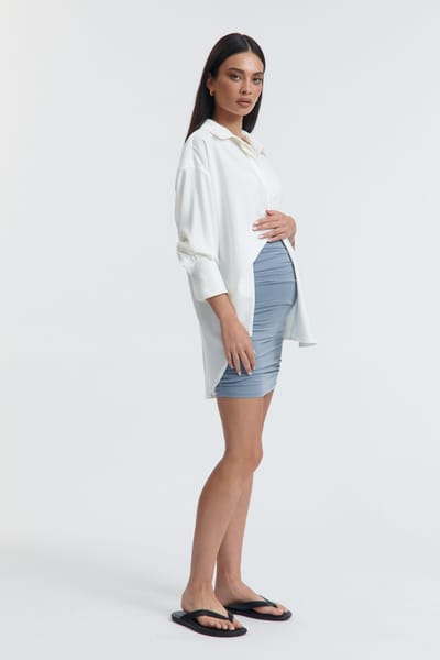 LÉGOE HERITAGE Maya Satin Shirt (Oyster) - FINAL SALE