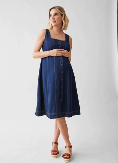Ingrid+Isabel The Thursday Denim Maternity Midi Dress