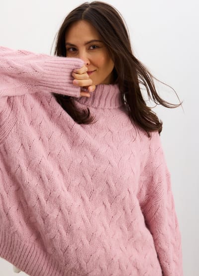 HATCH The Sophie Alpaca Cable Turtleneck