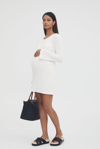 LEGOE. HERITAGE Textured Bell Sleeve Dress (Ivory) - FINAL SALE