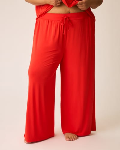 Storq Aria Bamboo Casual Lounge Pant | Bright Red