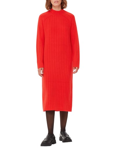For The Creators Ribbed Knitted Midi Dress Red