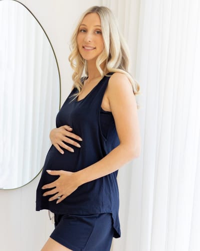 Angel Maternity Maternity Swing Tank with Nursing Opening in Navy