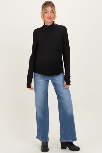 PinkBlush Blue Baggy Wide Leg Maternity Jeans