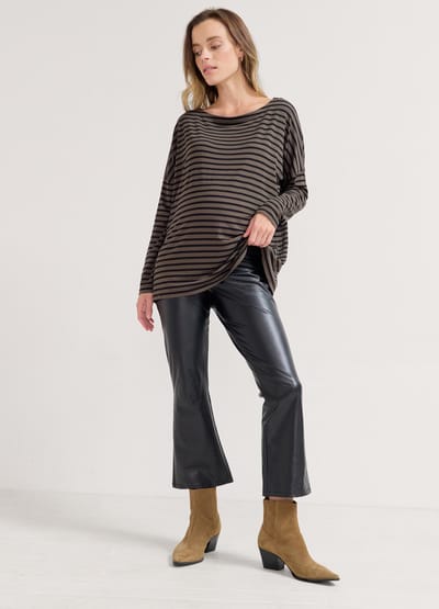 HATCH The Vegan Stretch Leather Crop Flare