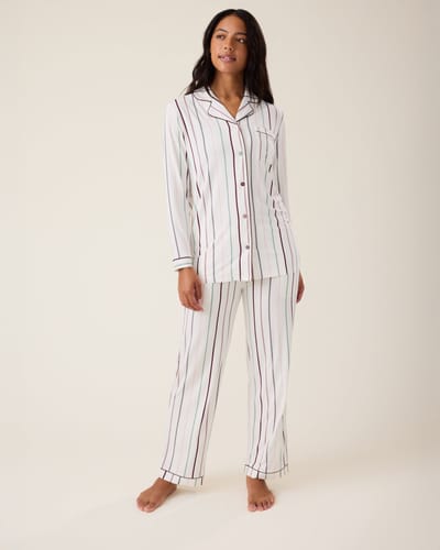 Kindred Bravely Clea Bamboo Long Sleeve Pajama Set | Classic Stripe